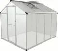 Aluminium Gewächshaus für den Garten 4,5m² inklusive 242 x 190cm Fundament vielseitig nutzbar als Treibhaus,Frühbeet Aufzucht,Tomatenhaus und Pflanzenhaus - Thumbnail 1