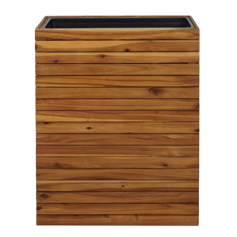 Pflanzkasten HWC-L21AM, Hochbeet Pflanzkübel Blumentopf, eckig 77x63x23cm Outdoor Akazie Holz FSC®-Zertifiziert, braun – Bild 6
