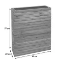 Pflanzkasten HWC-L21AM, Hochbeet Pflanzkübel Blumentopf, eckig 77x63x23cm Outdoor Akazie Holz FSC®-Zertifiziert, braun - Thumbnail 3