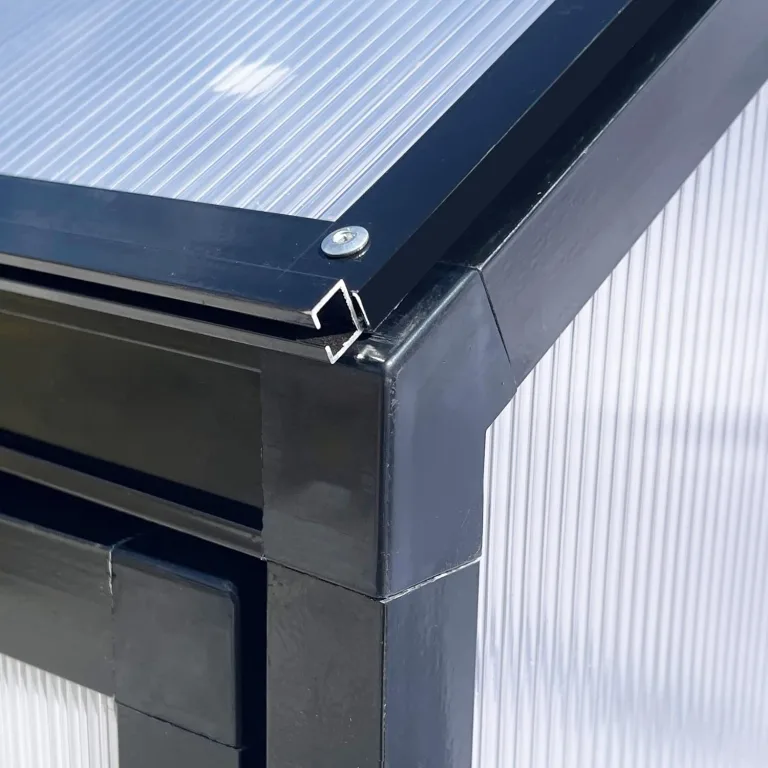 Tomatenhaus Anlehngewächshaus Aufzuchtschrank Treibhaus Frühbeet Pflanzenhaus Aluminium Beistell-Gewächshaus klein mit Rückwand 180x55X190 cm(Schwarz) – Bild 7