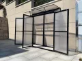 Tomatenhaus Anlehngewächshaus Aufzuchtschrank Treibhaus Frühbeet Pflanzenhaus Aluminium Beistell-Gewächshaus klein mit Rückwand 180x55X190 cm(Schwarz) - Thumbnail 5