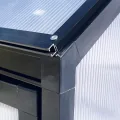Tomatenhaus Anlehngewächshaus Aufzuchtschrank Treibhaus Frühbeet Pflanzenhaus Aluminium Beistell-Gewächshaus klein mit Rückwand 180x55X190 cm(Schwarz) - Thumbnail 7