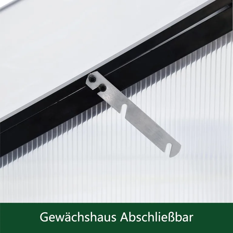 Alu Mini-Gewächshaus Frühbeet lichtdurchlässig Tomatenhaus Pflanzenhaus Treibhaus Pflanzbeet 117x97X53cm (Schwarz) – Bild 6