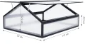 Alu Mini-Gewächshaus Frühbeet lichtdurchlässig Tomatenhaus Pflanzenhaus Treibhaus Pflanzbeet 117x97X53cm (Schwarz) - Thumbnail 2