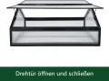 Alu Mini-Gewächshaus Frühbeet lichtdurchlässig Tomatenhaus Pflanzenhaus Treibhaus Pflanzbeet 117x97X53cm (Schwarz) - Thumbnail 3
