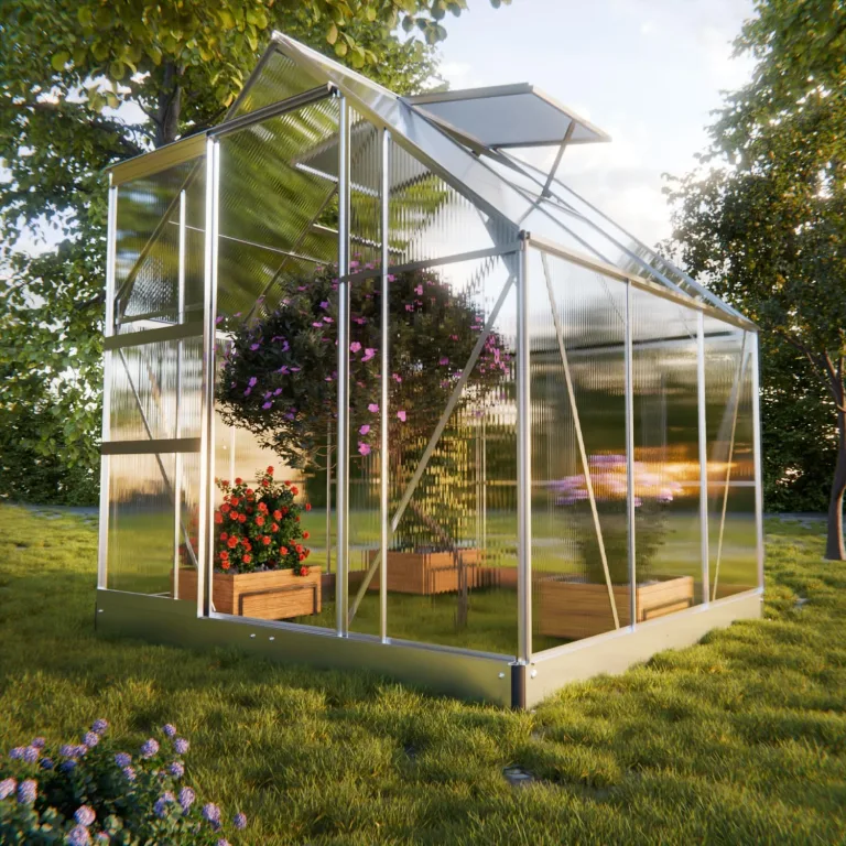Gewächshaus Cuneo 190x190cm für den Garten, Alu Frühbeet inklusive Fundament, 2 Dachfenster Treibhaus Aufzucht Pflanzenhaus Tomatenhaus 3,7m² UV-Schutz – Bild 2