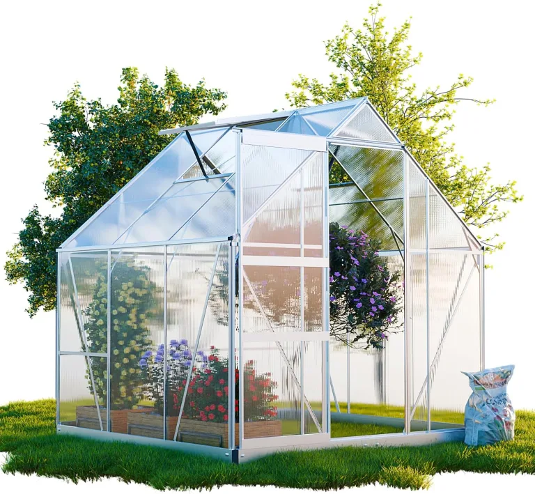 Gewächshaus Cuneo 190x190cm für den Garten, Alu Frühbeet inklusive Fundament, 2 Dachfenster Treibhaus Aufzucht Pflanzenhaus Tomatenhaus 3,7m² UV-Schutz – Bild 1