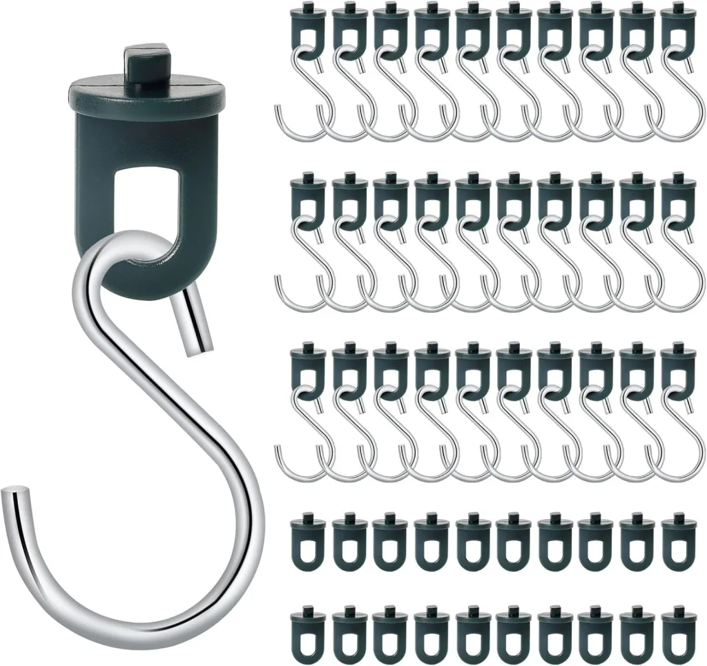 50x Gewächshausclips + 30x Haken, | Stabile Pflanzenhalter Gewächshaus Clips | Aufhängevorrichtungen für Gewächshaus | Perfekte Ösen Rankhilfe Clips Kunststoff, für ihr Gewächshaus und Paradies
