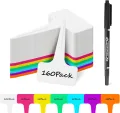 160 Stück Pflanzenschilder aus Premium Kunststoff - 100 X Weiß + 60 X Bunt, Pflanzenstecker zum Beschriften wetterfest, Stecketiketten Pflanzen Für Gemüse, Kräuter, blumen - Thumbnail 8