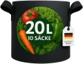König Design 20x 10L Pflanzsack aus Vlies Stoff - 20er Set 10L Pflanztaschen aus 300 g/m² Filz & Vliesstoff - Pflanzgefäß Pflanzbeutel für Balkon Terrasse Gewächshaus & Garten - Thumbnail 4