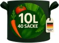 König Design 40x 10L Pflanzsack aus Vlies Stoff - 40er Set 10L Pflanztaschen aus 300 g/m² Filz & Vliesstoff - Pflanzgefäß Pflanzbeutel für Balkon Terrasse Gewächshaus & Garten - Thumbnail 1