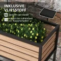 Outsunny Hochbeet aus Holz, 2-Stufiger Blumenkasten mit Ablage, Erhöhtes Gemüsebeet mit Innenvlies, Kräuterbeet für Garten, Balkon, Hellbraun, 83 x 39 x 100 cm - Thumbnail 6