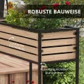 Outsunny Hochbeet aus Holz, 2-Stufiger Blumenkasten mit Ablage, Erhöhtes Gemüsebeet mit Innenvlies, Kräuterbeet für Garten, Balkon, Hellbraun, 83 x 39 x 100 cm - Thumbnail 7