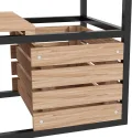 Outsunny Hochbeet aus Holz, 2-Stufiger Blumenkasten mit Ablage, Erhöhtes Gemüsebeet mit Innenvlies, Kräuterbeet für Garten, Balkon, Hellbraun, 83 x 39 x 100 cm - Thumbnail 9