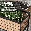 Outsunny Hochbeet aus Holz, 2-Stufiger Blumenkasten mit Ablage, Erhöhtes Gemüsebeet mit Innenvlies, Kräuterbeet für Garten, Balkon, Hellbraun, 83 x 39 x 100 cm - Thumbnail 2