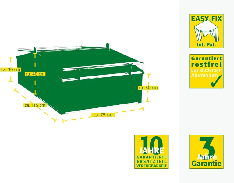JUWEL Thermo Frühbeet Easy FIX 120/80 (für Palettenrahmen-Hochbeete 120x80 cm, rostfreie Aluprofile, 2 Fenster mit Windsicherung, 4 mm Hohlkammerplatten) 20222 – Bild 4
