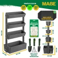 KESSER® Hochbeet mit 4 Etagen Premium Blumenkasten Blumentreppe Pflanztreppe Gemüsebeet Kräuterbeet Pflanzkübel Frühbeet Blumenbeet Pflanzkasten mit Gartenvlies - Beet inkl. Schaufelset, Anthrazit - Thumbnail 5