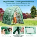 COSTWAY Foliengewächshaus Gewächshaus, Treibhaus mit Allwetter-PE-Abdeckung, Rolltür und Fenster, Tomatengewächshaus Tomatenhaus, Pflanzenhaus für Tomaten & Topfpflanzen (181x181x200 cm, Grün) - Thumbnail 5