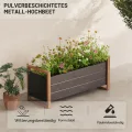 Grand patio Hochbeet Garten, Wetterfest, Metall Pflanzbeet mit Entwässerungslöcher, Blumenkasten für Outdoor, Balkon (100X38X44CM) - Thumbnail 2