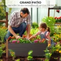 Grand patio Hochbeet Garten, Wetterfest, Metall Pflanzbeet mit Entwässerungslöcher, Blumenkasten für Outdoor, Balkon (100X38X44CM) - Thumbnail 5