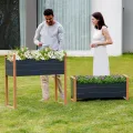 Grand patio Hochbeet Garten, Wetterfest, Metall Pflanzbeet mit Entwässerungslöcher, Blumenkasten für Outdoor, Balkon (100X38X44CM) - Thumbnail 7