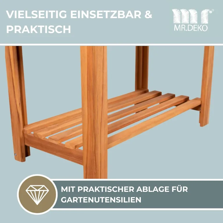 Hochbeet Kräuter aus Teakholz | modernes Gartenbeet XL Blumenkasten 86x40x80 cm (BxTxH) | großes Kräuterbeet | Pflanzenbeet für den Balkon-Garten | Naturholz mit Folie | Sichtschutz – Bild 3