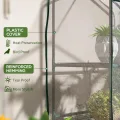 Outsunny Gartengewächshaus Balkongewächshaus Regal Gewächshaus 3 Ebenen ABM. 59L x 39l x 127H cm pulverbeschichtetes Metall Transparent Grün - Thumbnail 3