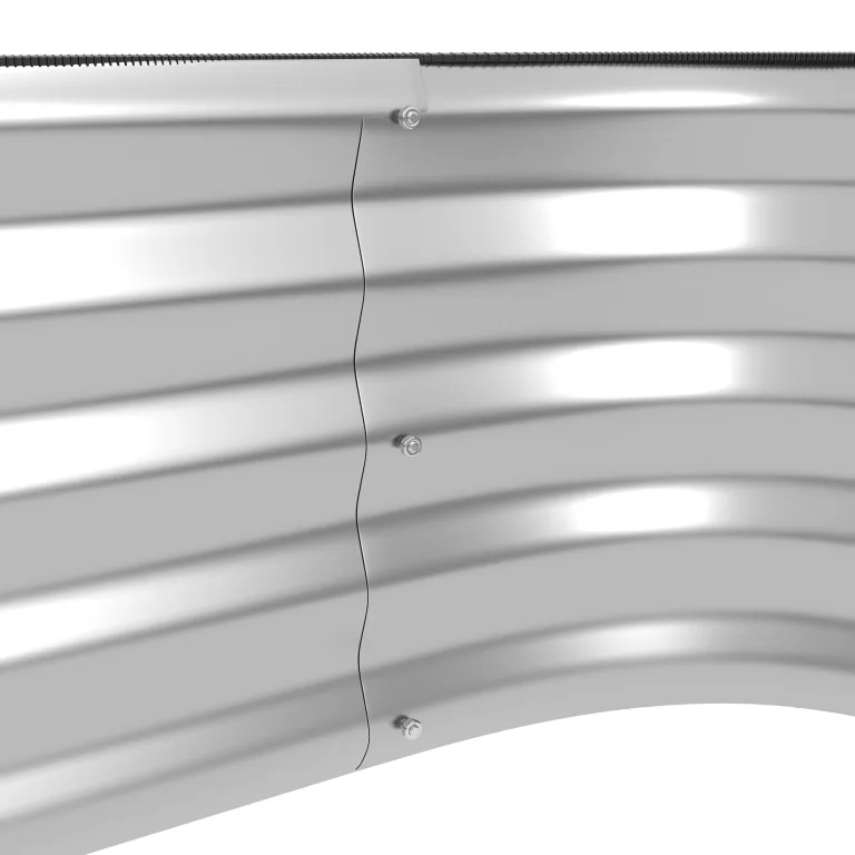 Outsunny Hochbeet Metall, 2-Stufiger Blumenkasten, Pflanzkasten, Gemüsebeet mit Schrauben, Kräuterbeet für Garten, Balkon, Silber, 118 x 45 x 30 cm – Bild 9