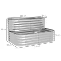 Outsunny Hochbeet Metall, 2-Stufiger Blumenkasten, Pflanzkasten, Gemüsebeet mit Schrauben, Kräuterbeet für Garten, Balkon, Silber, 118 x 45 x 30 cm - Thumbnail 7