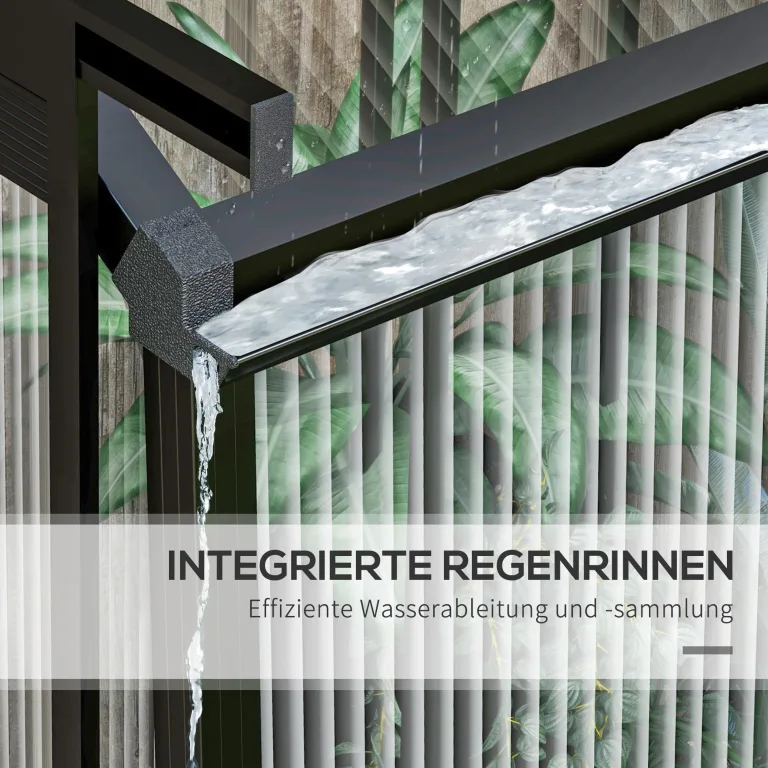 Outsunny Gewächshaus Aluminium 192 x 192 x 204 cm Treibhaus 3,68 m² Tomatenhaus mit Fenster, Schiebetür, Fundament, Aufzucht Pflanzenhaus für Garten, Balkon, Schwarz – Bild 8