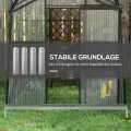Outsunny Gewächshaus Aluminium 192 x 192 x 204 cm Treibhaus 3,68 m² Tomatenhaus mit Fenster, Schiebetür, Fundament, Aufzucht Pflanzenhaus für Garten, Balkon, Schwarz - Thumbnail 4