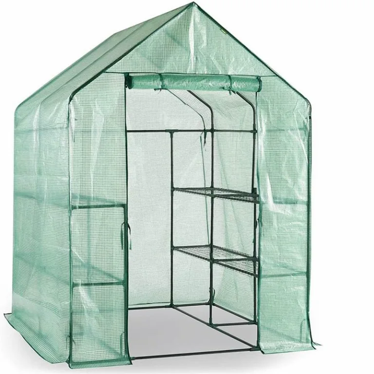 Escala Gewächshaus Treibhaus Glashaus Frühbeet (143 x 214 x 195 cm) Grün – Bild 9