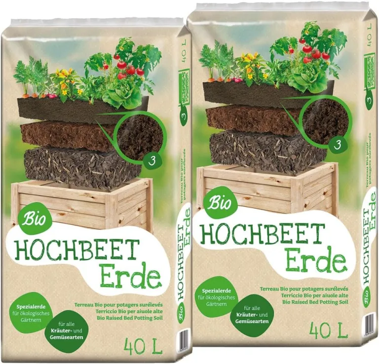 Floragard Bio Hochbeet-Erde 80 L (2×40 L) – torfreduzierte, lockere Gemüseerde mit hoher Wasserspeicherung im Hochbeet – nährstoffreiche Basis für Starke Wurzeln & kräftiges Wachstum – Bild 2
