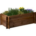 dobar® Hochbeet Massivholz Stecksystem Gr. M stapelbar - Pflanzkasten inkl. Pflanzfolie - 117 x 58,5 x 27,5 cm - Dunkelbraun - Thumbnail 5