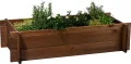 dobar® Hochbeet Massivholz Stecksystem Gr. M stapelbar - Pflanzkasten inkl. Pflanzfolie - 117 x 58,5 x 27,5 cm - Dunkelbraun - Thumbnail 1