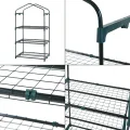 [en.casa] Gewächshaus Chaam Foliengewächshaus mit 3 Ablagen Treibhaus mit aufrollbarer Tür Tomatengewächshaus Anlehngewächshaus für Balkon, Garten, Terrasse 125x69x49cm Weiß - Thumbnail 7