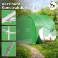 Gewächshaus Folientunnel 450x200x200 cm Foliengewächshaus Winterfest mit Bogendach Fenster UV-Schutz Tomatenhaus Groß Folie PE 140g Gartengewächshäuser Tomatendach Folientunnel Gewächshaus SPRINGOS - Thumbnail 5