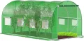 Gewächshaus Folientunnel 450x200x200 cm Foliengewächshaus Winterfest mit Bogendach Fenster UV-Schutz Tomatenhaus Groß Folie PE 140g Gartengewächshäuser Tomatendach Folientunnel Gewächshaus SPRINGOS - Thumbnail 1