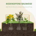 Outsunny Hochbeet mit Rankhilfe, Kräuterbeet, Pflanzkasten aus Holz, Blumenkasten für Garten, Balkon, Naturholz, 183 x 98,5 x 95 cm - Thumbnail 5