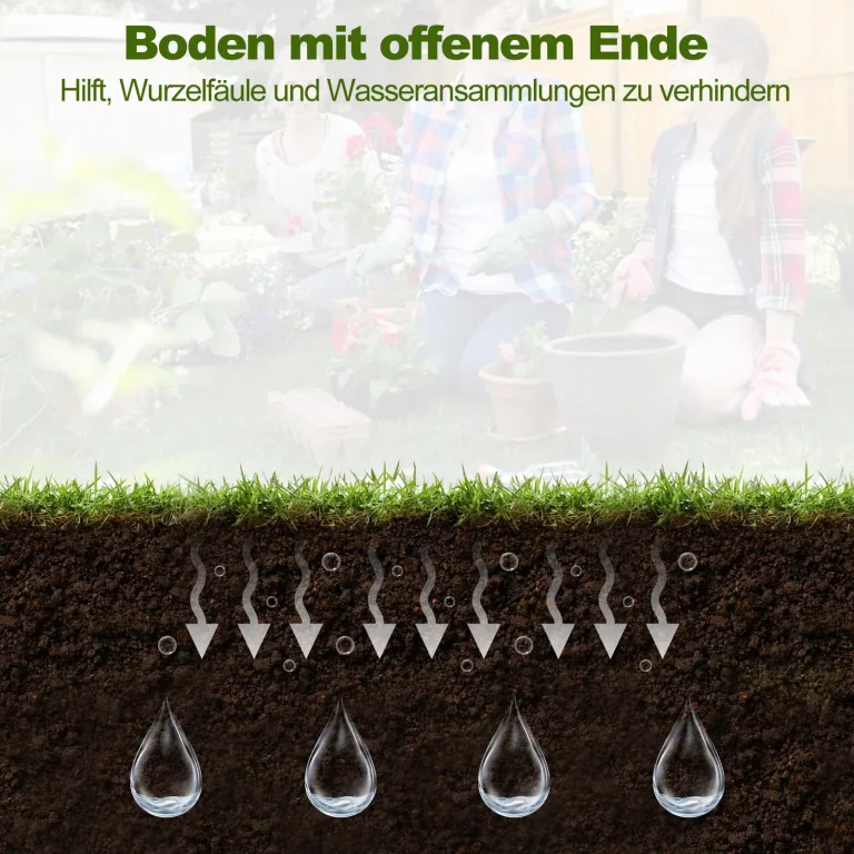 GOPLUS Hochbeet aus Metall, 240 x 120 x 30 cm Gemüsebeet Pflanzbeet Frühbeet für Balkon & Garten, Pflanzkasten Gartenbeet Pflanzkübel, Blumenkasten Groß für Blumen Obst Gemüse – Bild 3