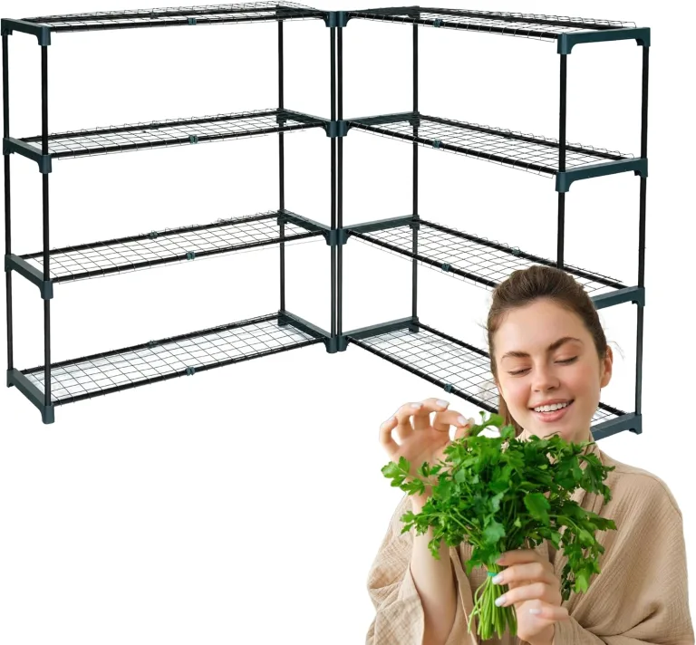 Pflanzenregal - Gartenregal - Lageregal - Blumenständer Metall - Drahtgitterböden - Frühbeet - Leiterregal GRO, 90x30x106, 2 Stück, grün - Pflanzenständer für Gewächshaus Balkon – Bild 1
