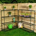 Pflanzenregal - Gartenregal - Lageregal - Blumenständer Metall - Drahtgitterböden - Frühbeet - Leiterregal GRO, 90x30x106, 2 Stück, grün - Pflanzenständer für Gewächshaus Balkon - Thumbnail 9
