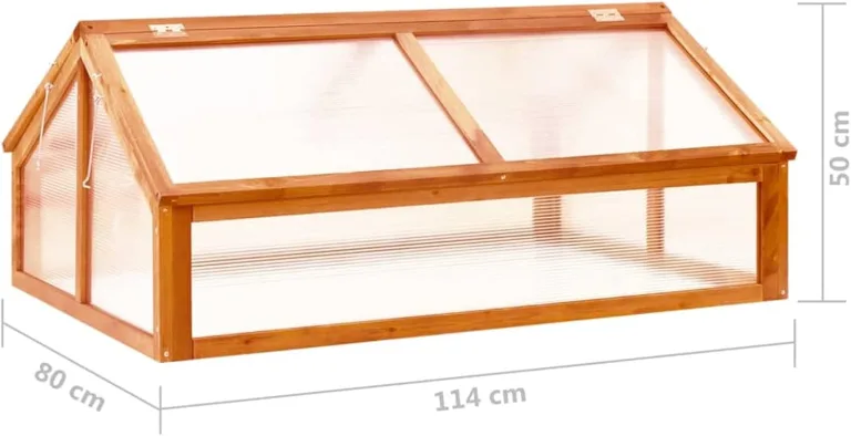 ARKEM Gewächshaus Braun 114x80x50 cm Tannenholz FoliengewäChshaus Tomaten GewäChshaus Grow Tent – Bild 7