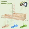 GOPLUS Blumenkasten mit Rankgitter, Hochbeet mit Spalier, Pflanzkasten mit offenem Boden, Gartenspalier aus Tannenholz, Kräuterbeet Gartenbeet für Hof, Terrasse (223 x 64 x 134 cm) - Thumbnail 6