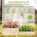 GOPLUS Blumenkasten mit Rankgitter, Hochbeet mit Spalier, Pflanzkasten mit offenem Boden, Gartenspalier aus Tannenholz, Kräuterbeet Gartenbeet für Hof, Terrasse (223 x 64 x 134 cm) - Thumbnail 2