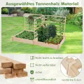 GOPLUS Blumenkasten mit Rankgitter, Hochbeet mit 3 Spalieren, Pflanzkasten mit Rankhilfe, Gartenbeet Gartenspalier aus Tannenholz, für Kletterpflanzen (222 x 114 x 110 cm) - Thumbnail 3