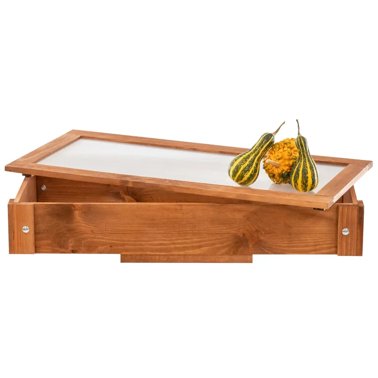 ITA Frühbeet Aufsatz aus Holz 80x37x10 cm Grau - Frühbeetkasten - Wetterfest - Polycarbonat Fenster - Made in EU - FSC Holz - Frühbeetaufsatz - Perfekt Hochbeete – Bild 6
