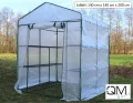 Foliengewächshaus Treibhaus Regal Gewächshaus begehbar 140 x 140 x 200 cm Tomaten Gemüse Anzucht Frühbeet Grün - Thumbnail 2