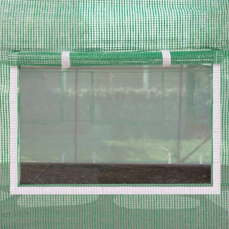 TOOLPORT Foliengewächshaus Gewächshaus 4x10m stabil & langlebig mit Fenster - reißfeste PE Plane 180g/m² grün transparent – Bild 9