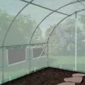 TOOLPORT Foliengewächshaus Gewächshaus 4x10m stabil & langlebig mit Fenster - reißfeste PE Plane 180g/m² grün transparent - Thumbnail 4